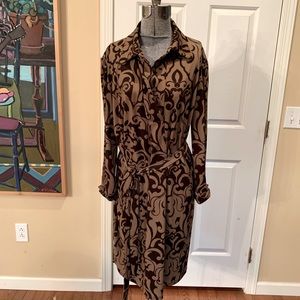 I.N.C. Brown Faux Wrap Dress, Size 0X.